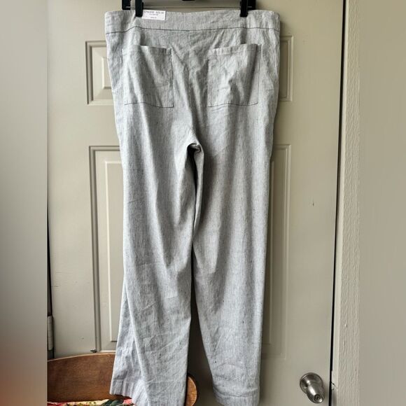 Chicos Linen-Blend Stretch Amelia Stripe Pants Size 3 - Picture 7 of 16